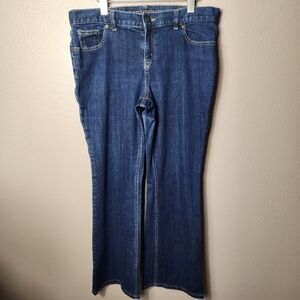 Lands End Dark Wash Mid Rise Bootcut Jeans-Size 14